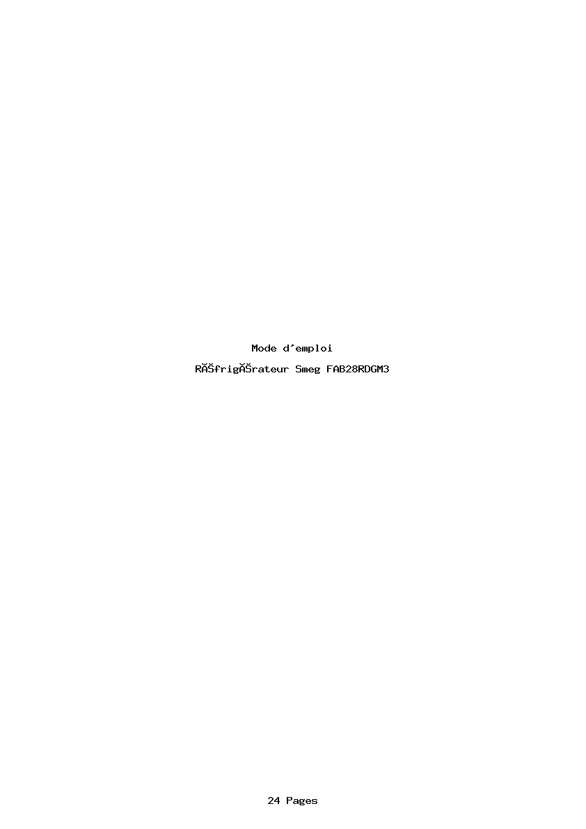 Page 1 de la notice Mode d'emploi Smeg FAB28RDGM3