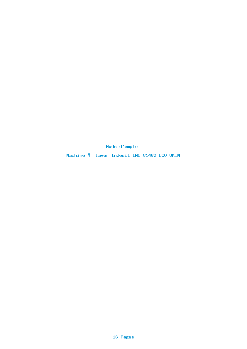 Page 1 de la notice Mode d'emploi Indesit IWC 81482 ECO UK.M