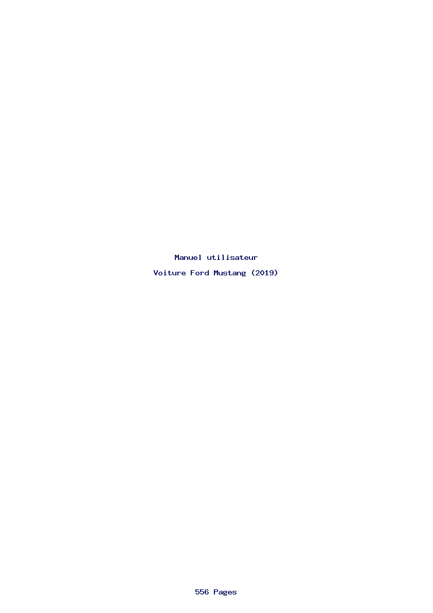 Page 1 de la notice Manuel utilisateur Ford Mustang (2019)