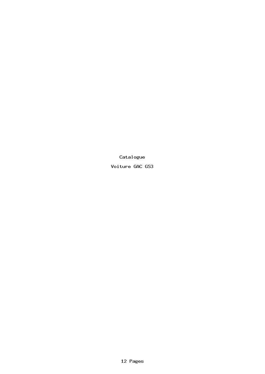 Page 1 de la notice Catalogue GAC GS3