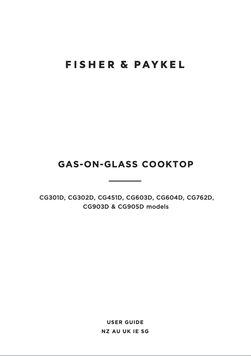 Página 1 del manual Manual de usuario Fisher & Paykel CG451DTGGB4