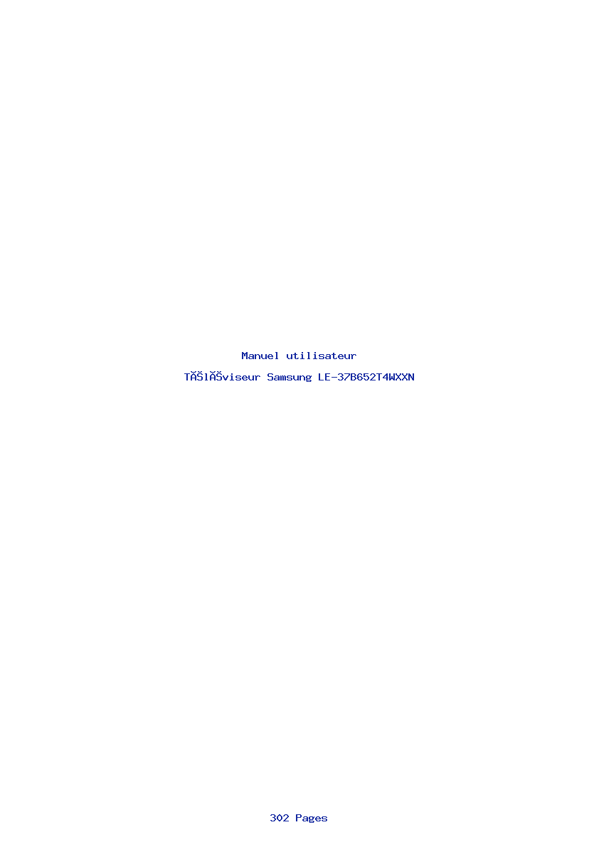 Page 1 de la notice Manuel utilisateur Samsung LE-37B652T4WXXN