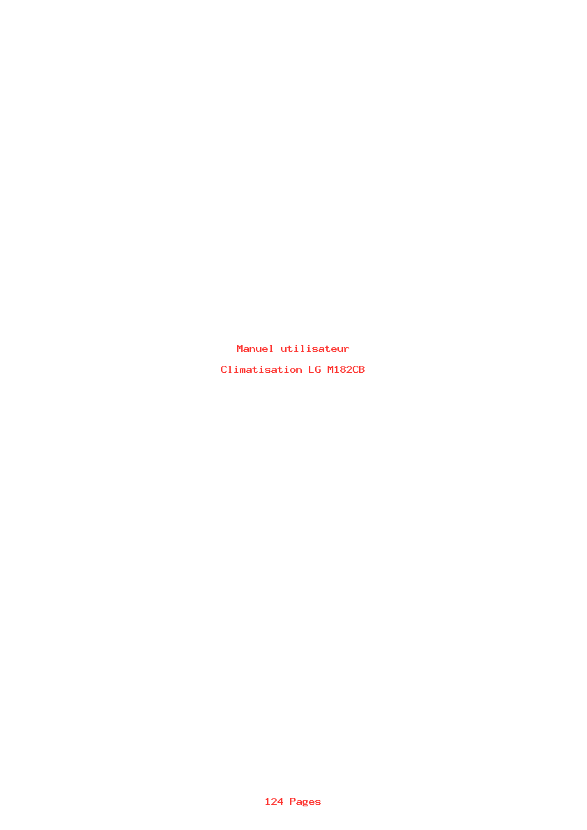 Page 1 de la notice Manuel utilisateur LG M182CB