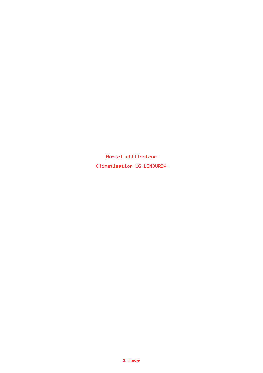 Page 1 de la notice Manuel utilisateur LG LSN3UR2A