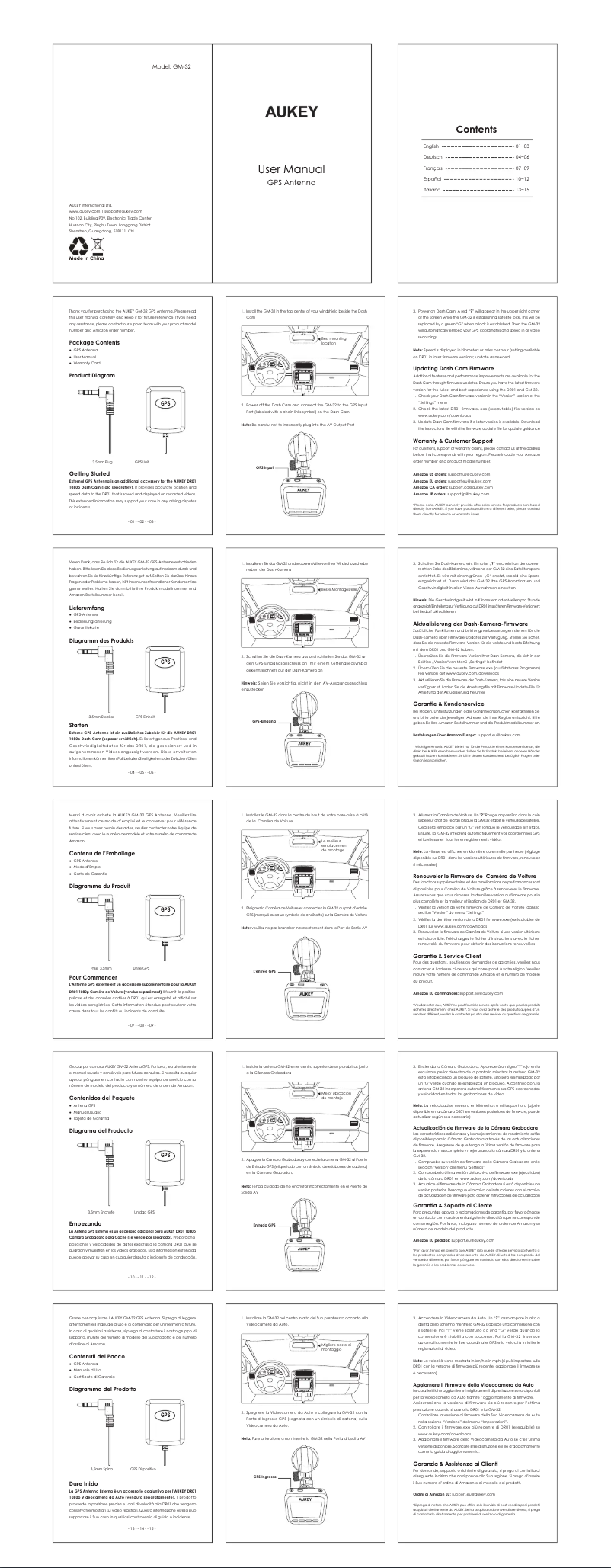Página 1 del manual Manual de usuario Aukey GM-32