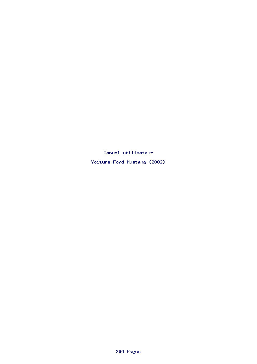 Page 1 de la notice Manuel utilisateur Ford Mustang (2002)