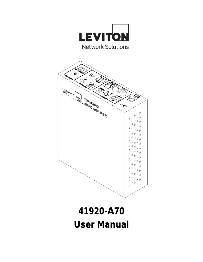 Page 1 de la notice Manuel utilisateur Leviton 41920-A70