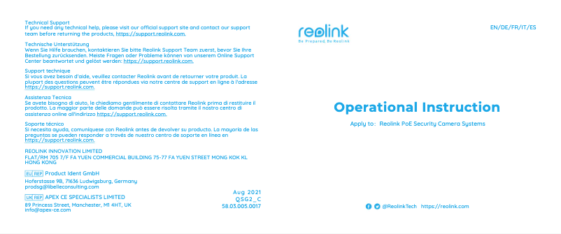 Page 1 of the manual User Manual Reolink RLK8-520D4