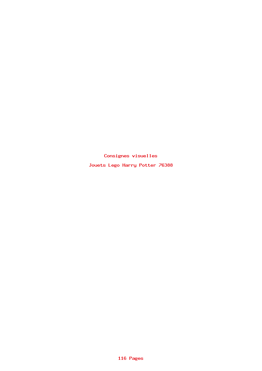 Page 1 de la notice Consignes visuelles Lego Harry Potter 76388