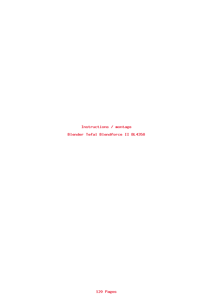 Page 1 de la notice Instructions / montage Tefal Blendforce II BL4358