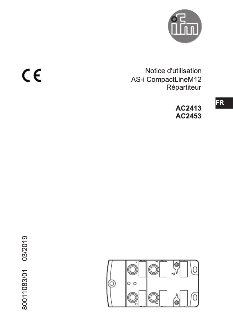 Page 1 de la notice Manuel utilisateur IFM AC2413