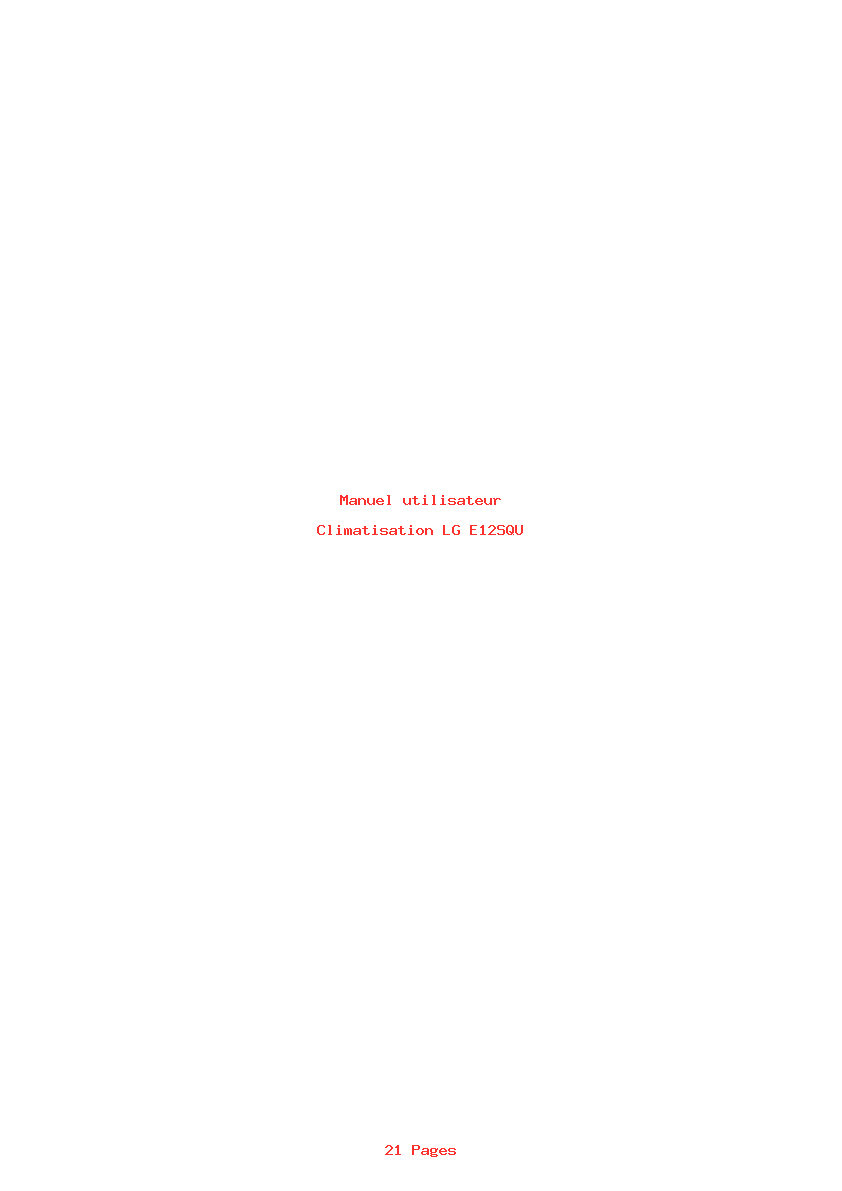 Page 1 de la notice Manuel utilisateur LG E12SQU