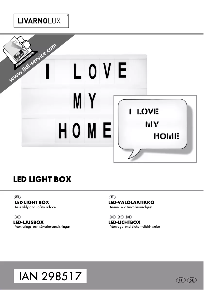 Page 1 of the manual User Manual Livarno Lux HG02108A