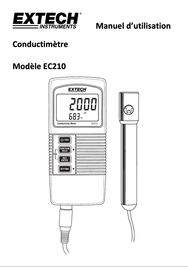 Page 1 de la notice Manuel utilisateur Extech EC210