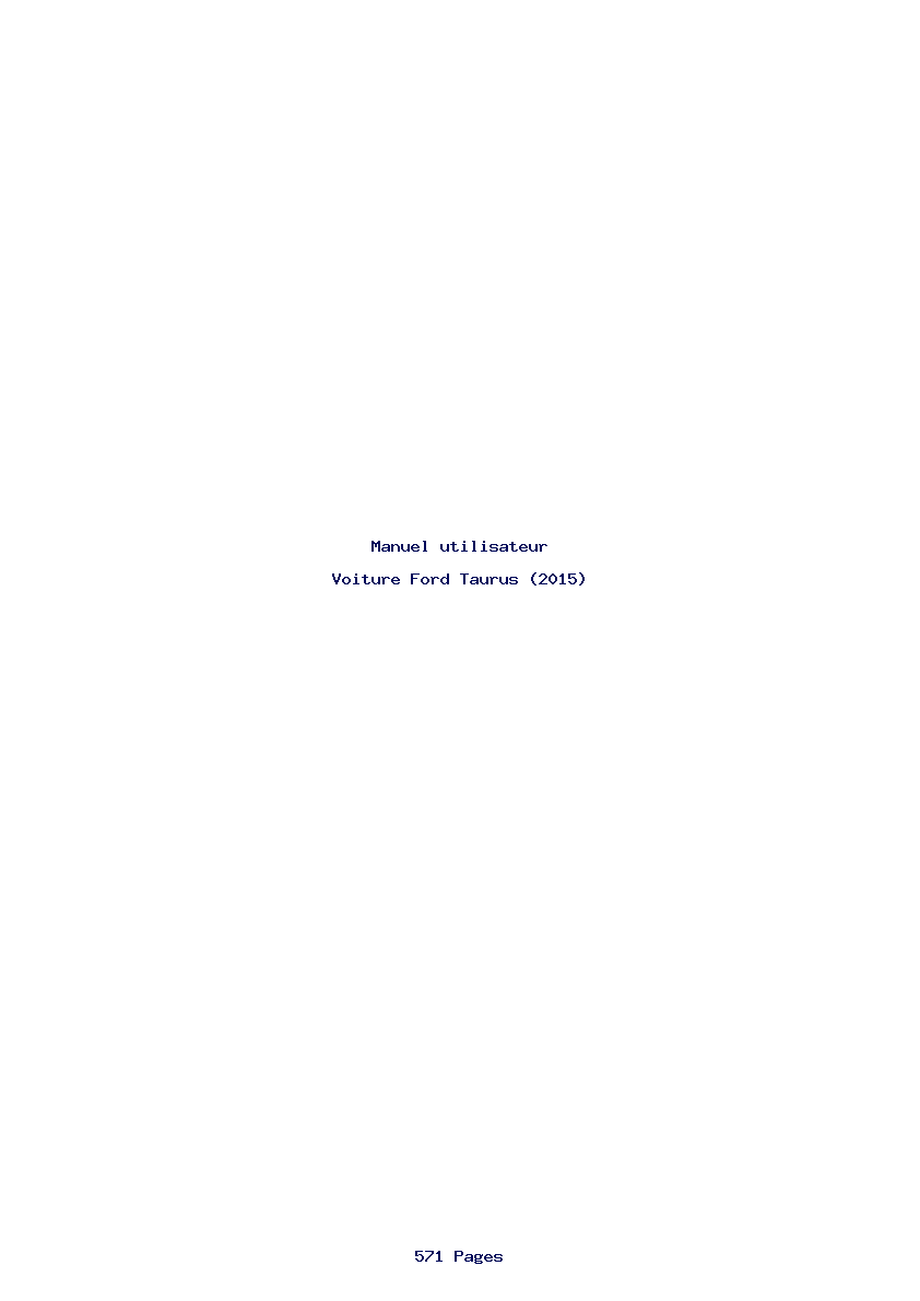 Page 1 de la notice Manuel utilisateur Ford Taurus (2015)
