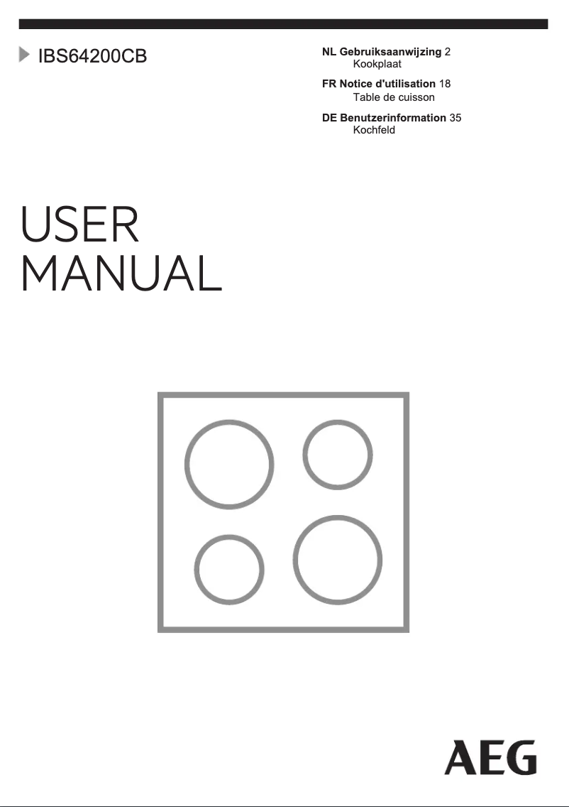 Page 1 de la notice Manuel utilisateur AEG IBS64200CB