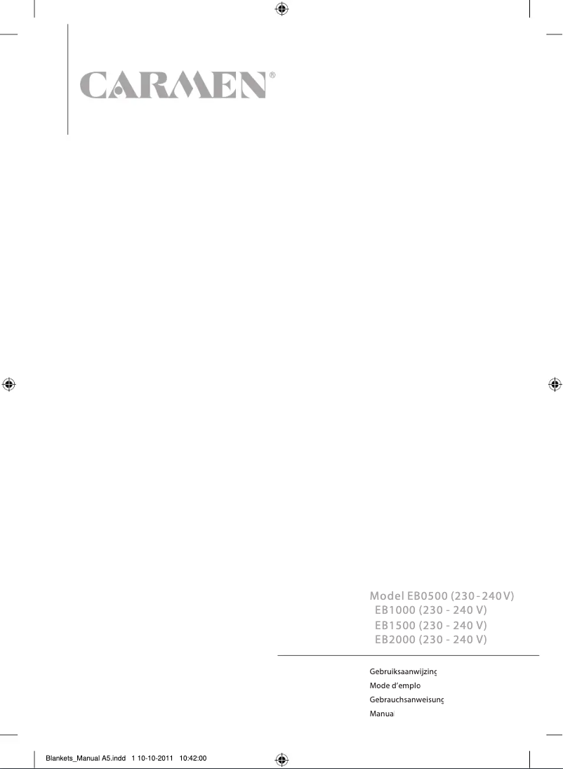 Page 1 de la notice Manuel utilisateur Carmen EB1000