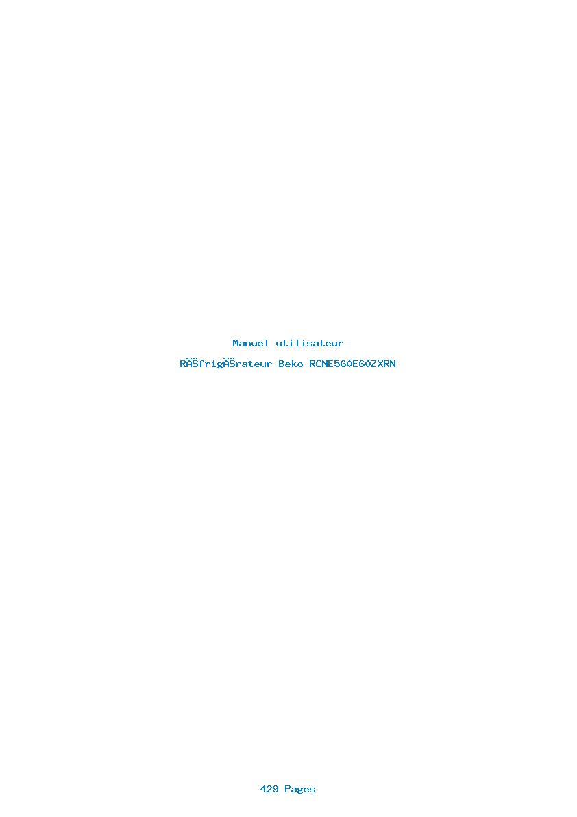 Page 1 de la notice Manuel utilisateur Beko RCNE560E60ZXRN