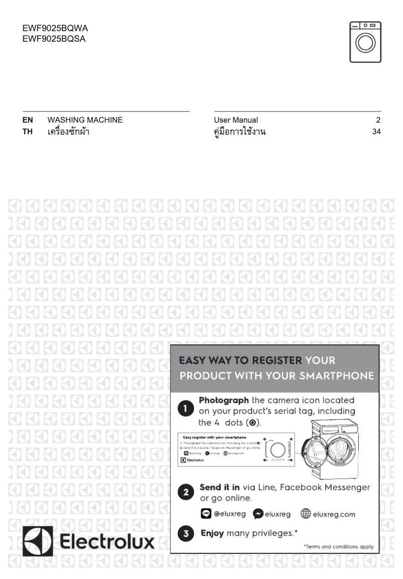 Page 1 de la notice Manuel utilisateur Electrolux EWF9025BQWA