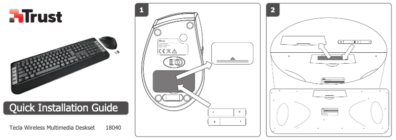 Page 1 de la notice Manuel utilisateur Trust 18040 Tecla Wireless Multimedia