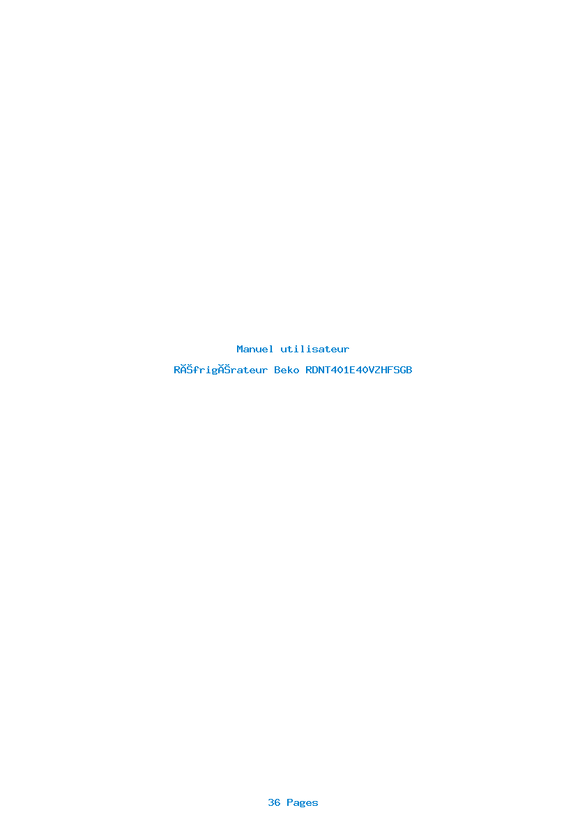 Image de la première page du manuel de l'appareil RDNT401E40VZHFSGB