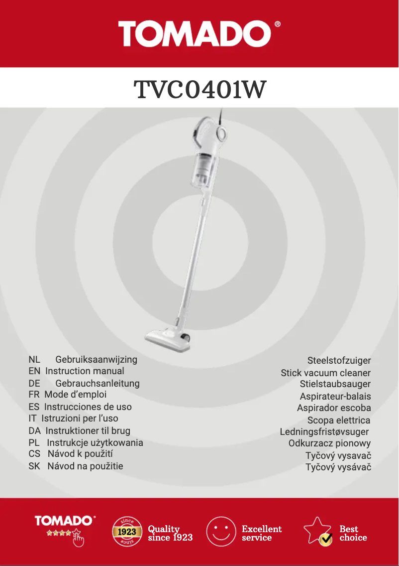 Page 1 de la notice Mode d'emploi Tomado TVC0401W