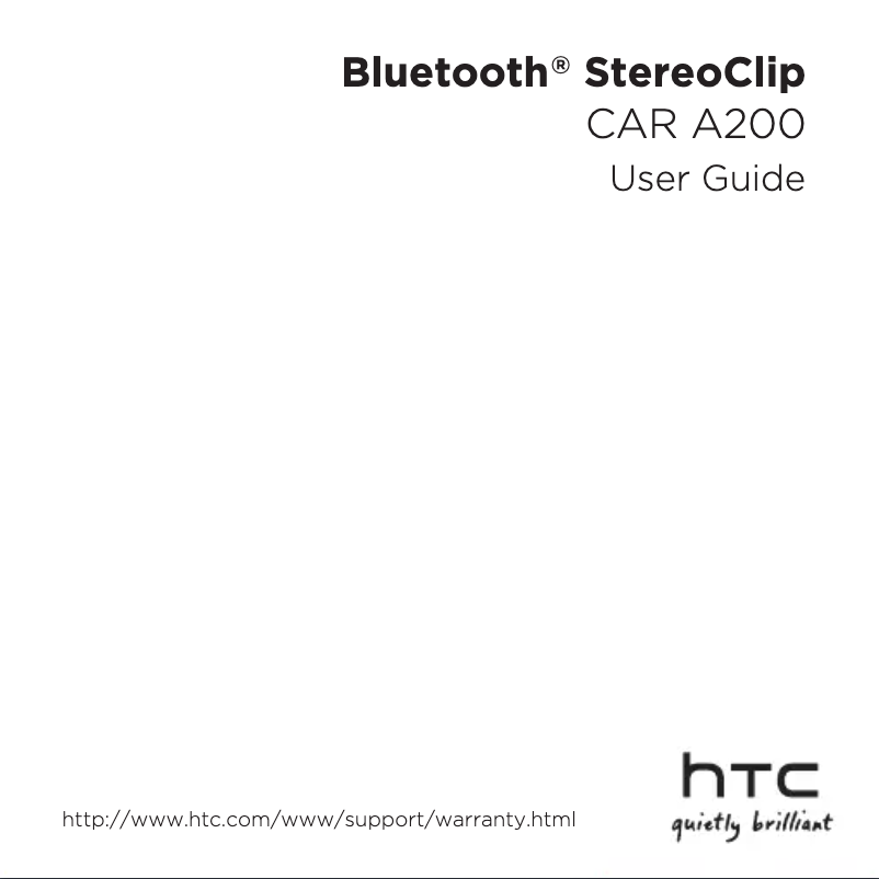 Page 1 de la notice Manuel utilisateur HTC StereoClip CAR A200