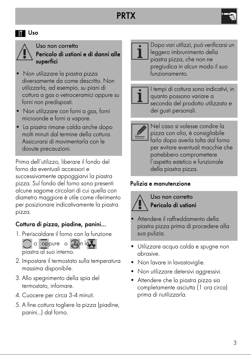 Page 1 de la notice Manuel utilisateur Smeg PRTX