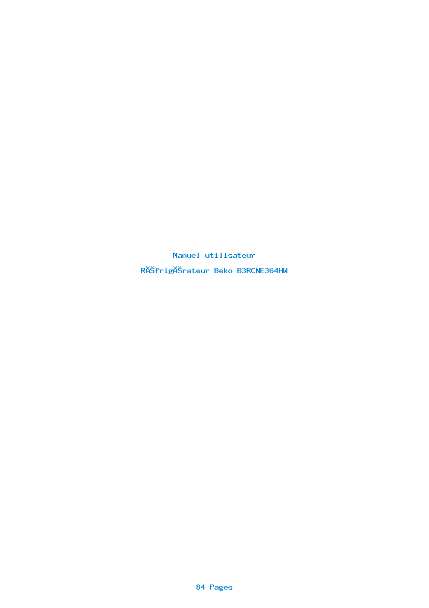 Page 1 de la notice Manuel utilisateur Beko B3RCNE364HW