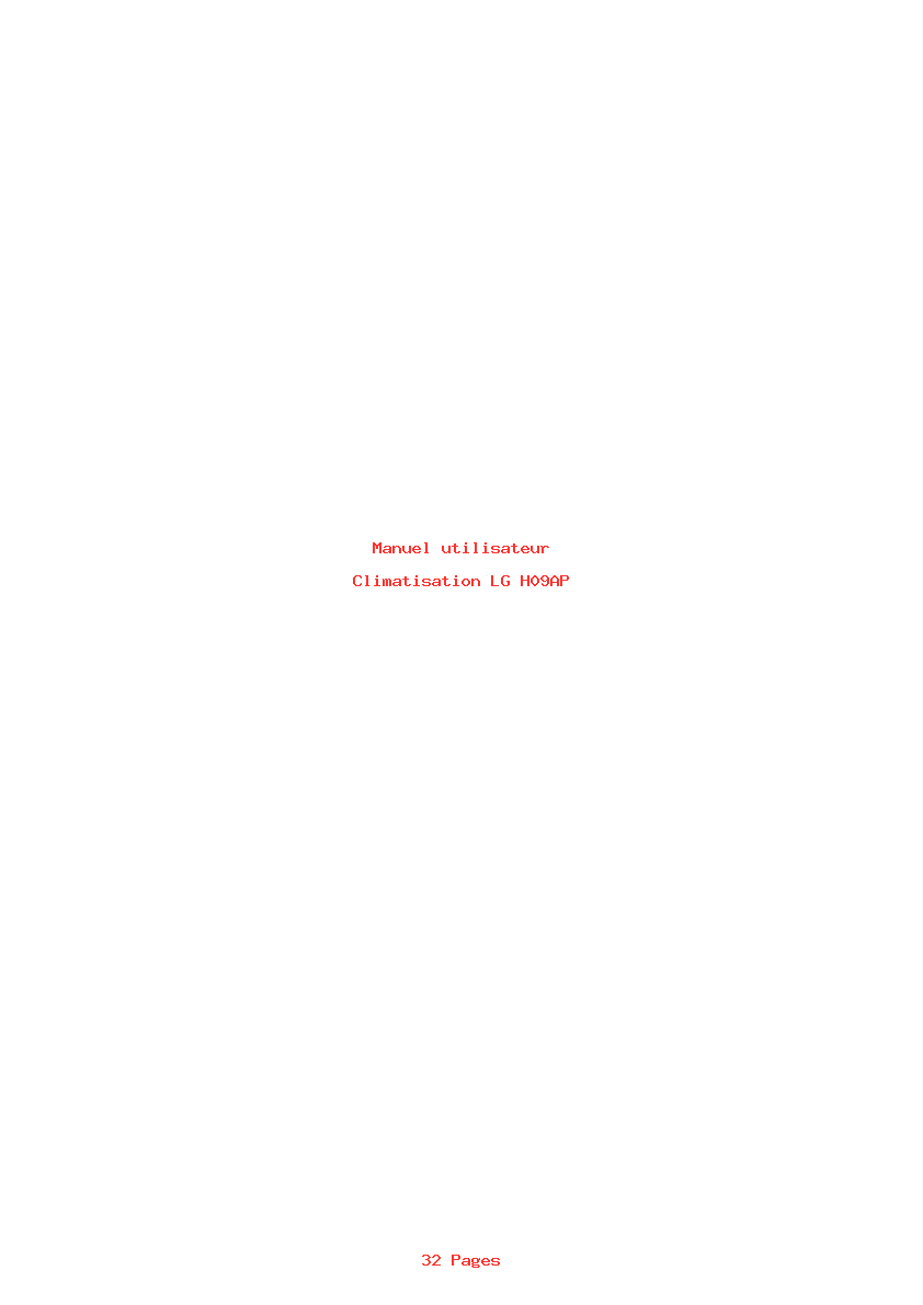 Page 1 de la notice Manuel utilisateur LG H09AP