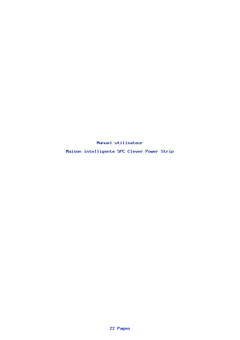Page 1 de la notice Manuel utilisateur SPC Clever Power Strip
