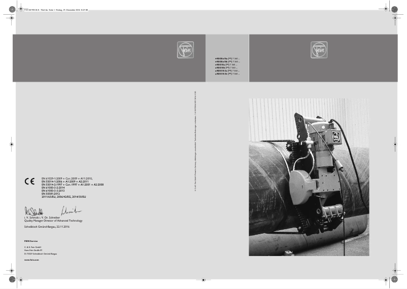 Page 1 of the manual User Manual Fein RDG 18-3a
