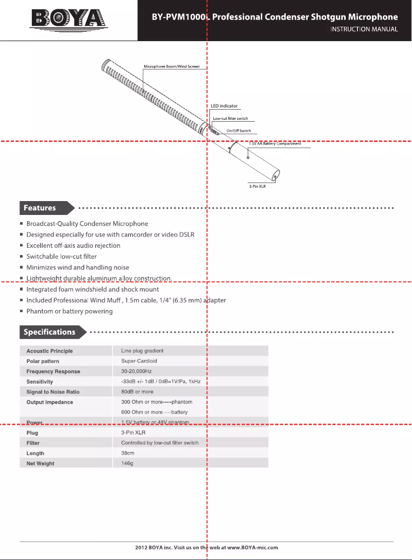 Página 1 del manual Manual de usuario BOYA BY-PVM1000L
