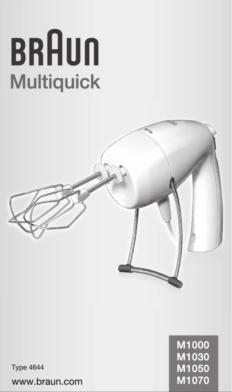 Page 1 de la notice Manuel utilisateur Braun Multiquick M 1050