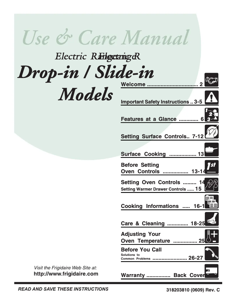 Page 1 de la notice Manuel utilisateur Frigidaire GLES389EB