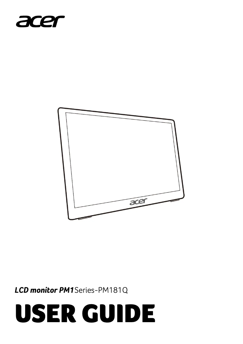 Page 1 de la notice Guide de démarrage rapide Acer PM181Q