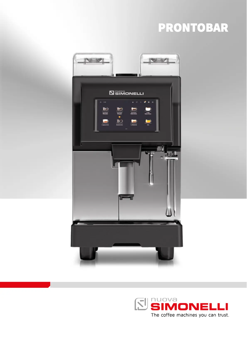Página 1 del manual Folleto Nuova Simonelli Prontobar Touch