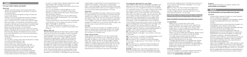 Page 1 de la notice Manuel utilisateur Philips Avent SCF033