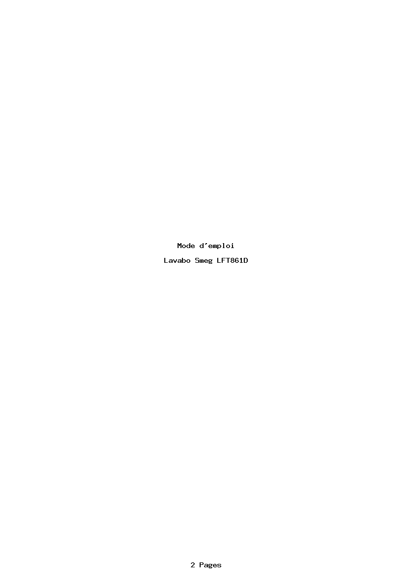 Page 1 de la notice Mode d'emploi Smeg LFT861D