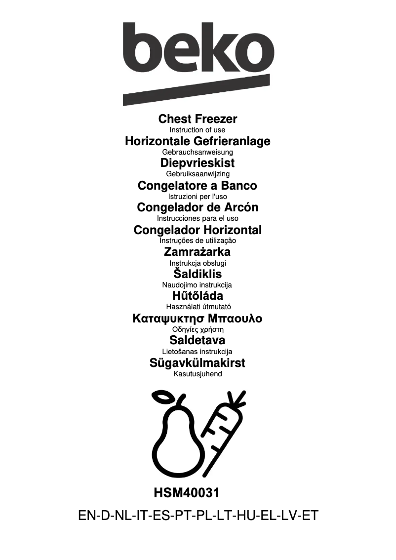 Page 1 de la notice Manuel utilisateur Beko HSM40031