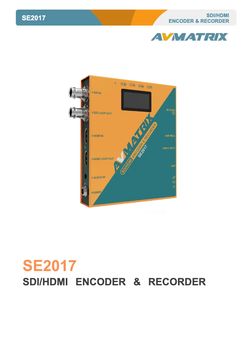 Page 1 de la notice Manuel utilisateur AVMATRIX SE2017