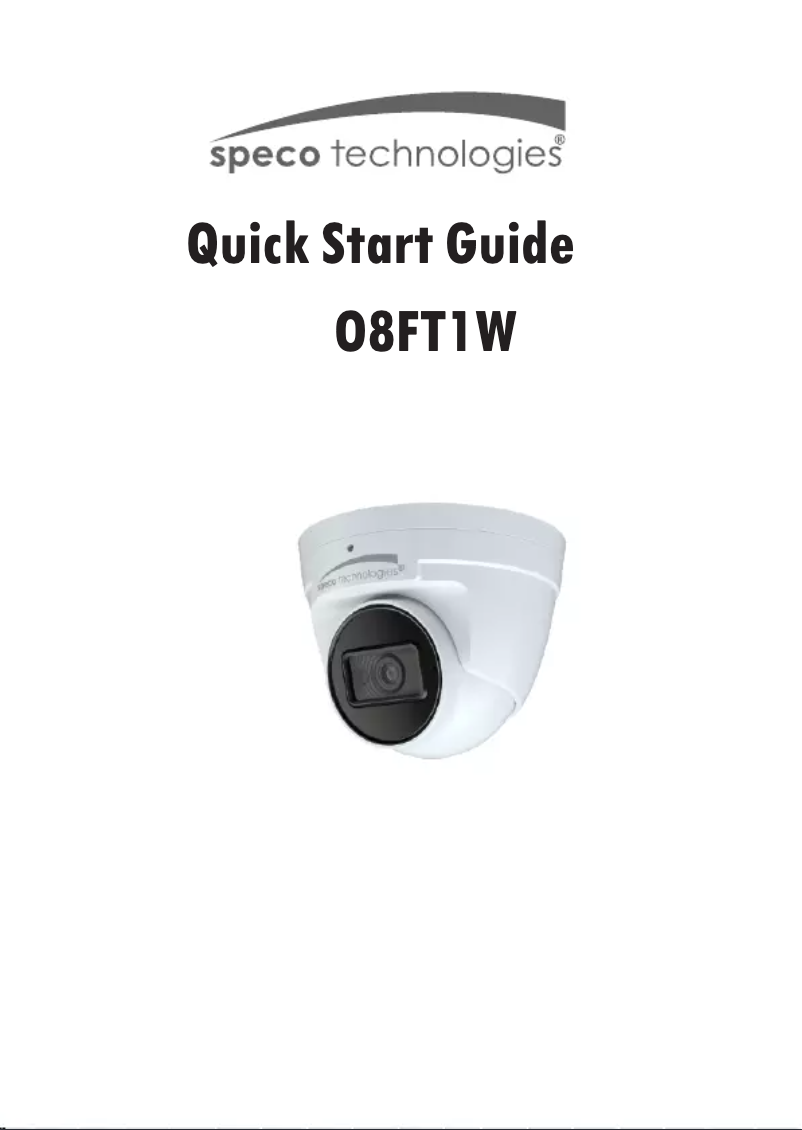 Page 1 de la notice Guide de démarrage rapide Speco Technologies O8FT1W