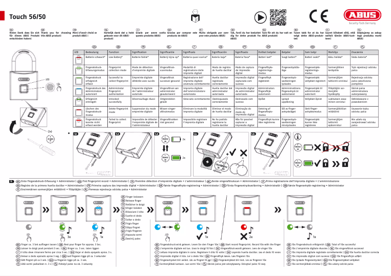 Page 1 de la notice Manuel utilisateur Abus Touch 56