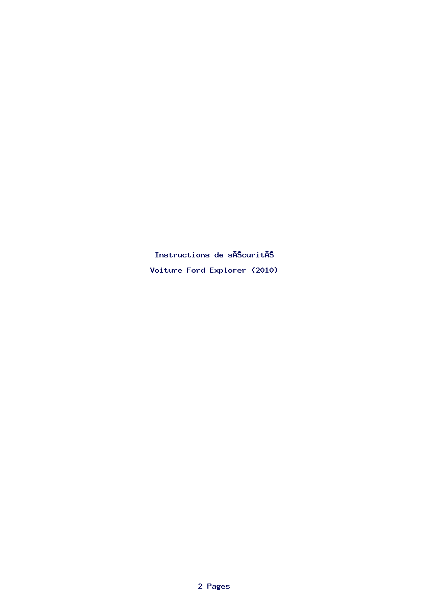 Image de la première page du manuel de l'appareil Explorer (2010)