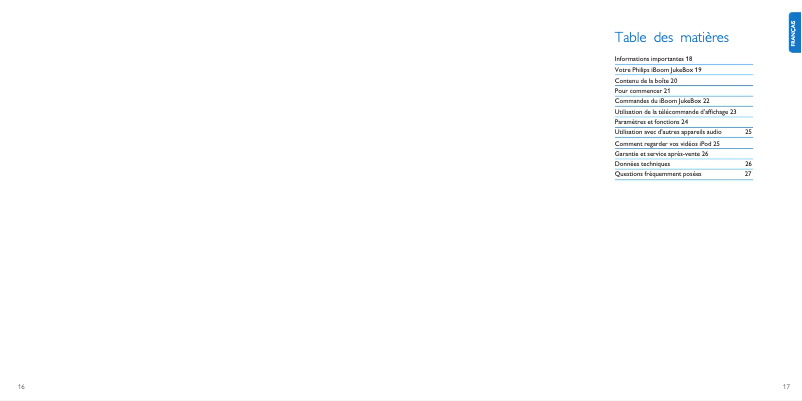 Page 1 de la notice Manuel utilisateur Philips DLA78405