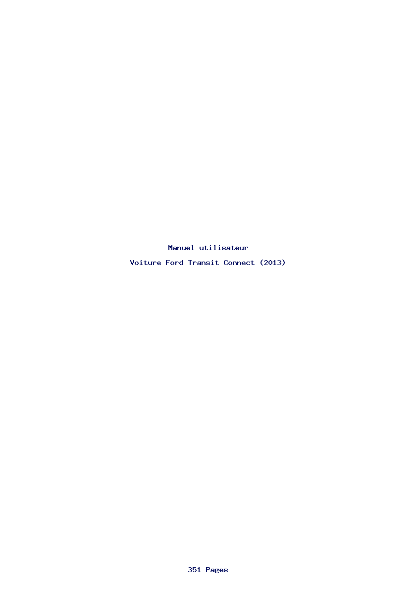 Page 1 de la notice Manuel utilisateur Ford Transit Connect (2013)