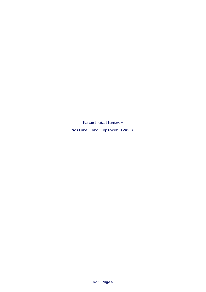 Page 1 de la notice Manuel utilisateur Ford Explorer (2023)