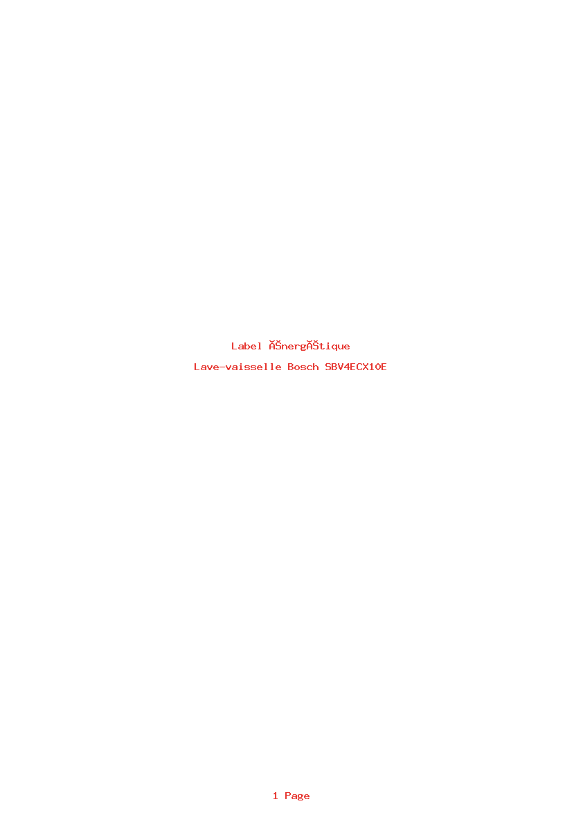 Image de la première page du manuel de l'appareil SBV4ECX10E