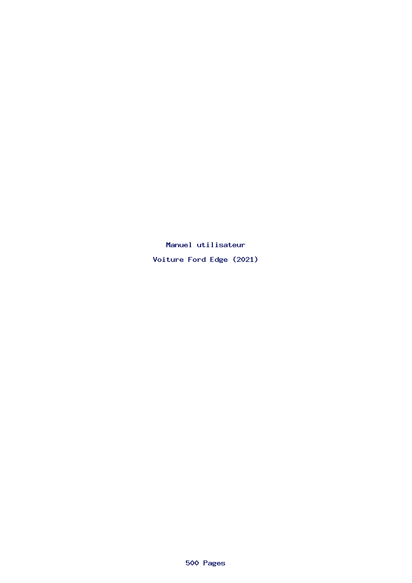 Page 1 de la notice Manuel utilisateur Ford Edge (2021)