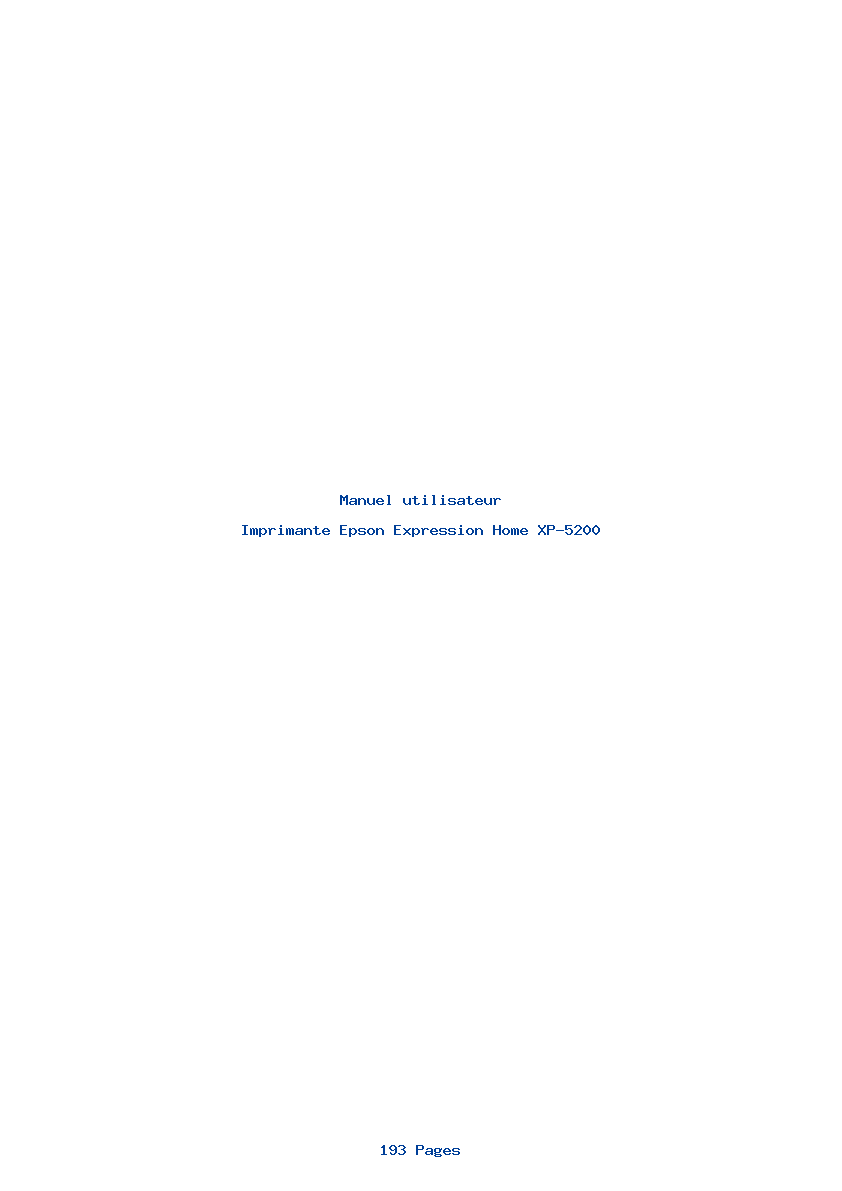 Page 1 de la notice Manuel utilisateur Epson Expression Home XP-5200